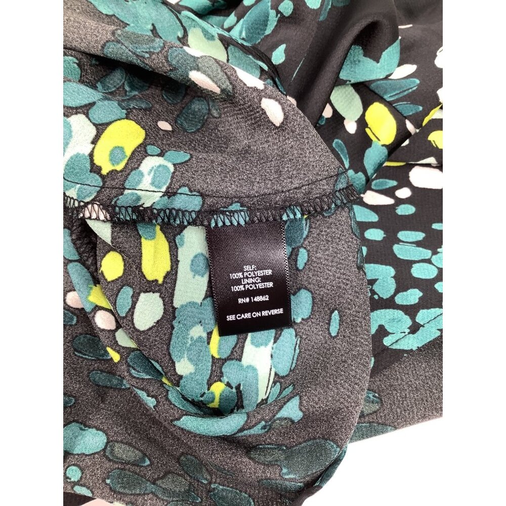 Torrid Plus Size 3 Faux Wrap Flutter Sleeve Dress Pockets Lined Black & Green - Picture 6 of 7